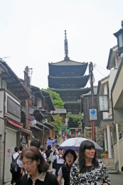 Called Chawan-zaka slope the alleyway was packed with people and shops.