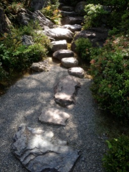 Rock path around the garden.