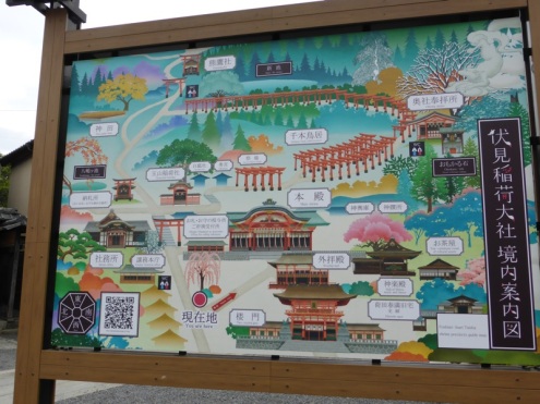 A map of Fushimi Inari shrine